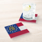 ジョージア州旗を持つガラスコースター ガラスコースター (アングル)