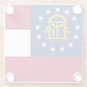 ジョージア州旗を持つガラスコースター ガラスコースター (裏面)