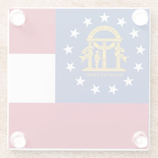 ジョージア州旗を持つガラスコースター ガラスコースター (裏面)