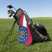 ジョージア州旗を持つゴルフタオル ゴルフタオル (グリーン)