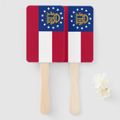 ジョージア州旗を持つハンドファンのセット ハンドファン (正面&裏面)