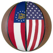 ジョージア州旗を持つフルサイズバスケットボール バスケットボール (縦)