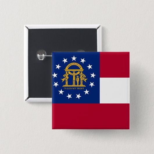 ジョージア州旗を持つボタン 缶バッジ (正面&裏面)