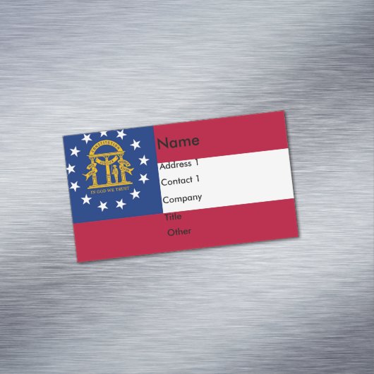 ジョージア州旗を持つ名刺マグネット マグネット名刺 (インサイチュ)