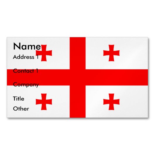 ジョージア州旗を持つ名刺マグネット マグネット名刺 (正面)
