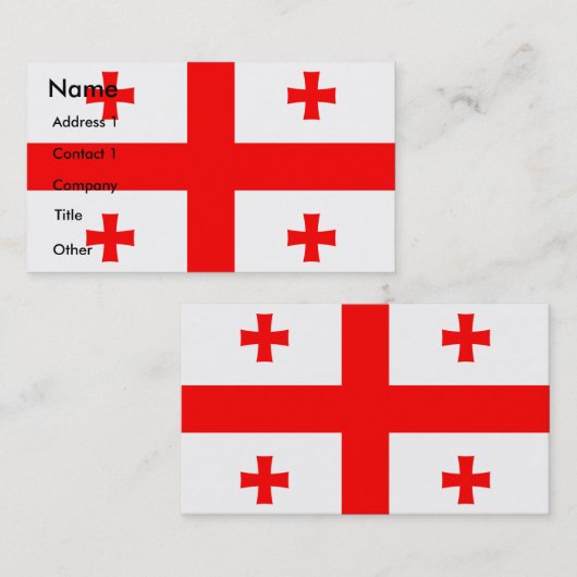 ジョージア州旗を持つ名刺 名刺 (正面/裏面)