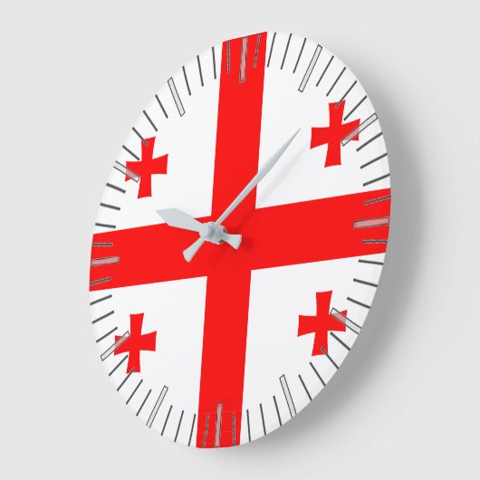 ジョージア州旗を持つ壁時計 ラージ壁時計 (傾斜)