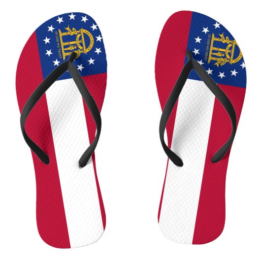 ジョージア州旗を持つ大人のスリムストラップ ビーチサンダル (ソール)