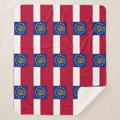 ジョージア州旗を持つ愛国心のあるシェルパ毛布 シェルパブランケット (正面)