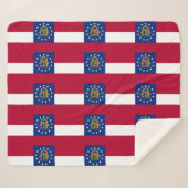 ジョージア州旗を持つ愛国心のあるシェルパ毛布 シェルパブランケット (正面(横))