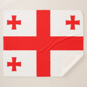 ジョージア州旗を持つ愛国心のあるシェルパ毛布 シェルパブランケット (正面(横))