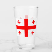 ジョージア州旗を持つ愛国的なガラス杯 タンブラーグラス (正面)
