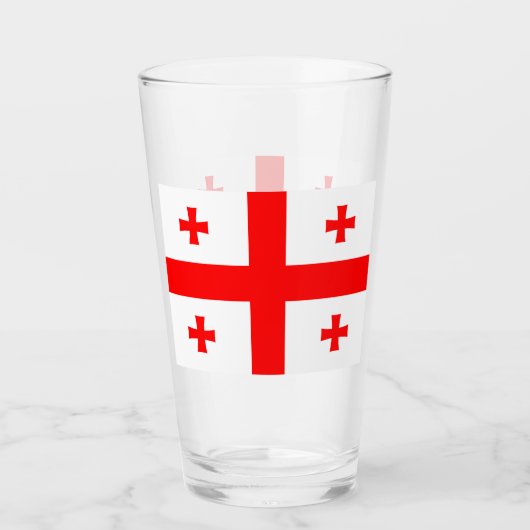 ジョージア州旗を持つ愛国的なガラス杯 タンブラーグラス (正面)