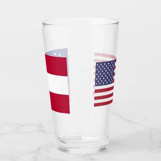 ジョージア州旗を持つ愛国的なガラス杯 タンブラーグラス (左)