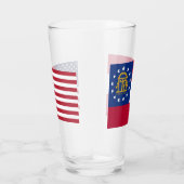 ジョージア州旗を持つ愛国的なガラス杯 タンブラーグラス (右)