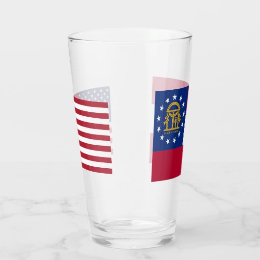 ジョージア州旗を持つ愛国的なガラス杯 タンブラーグラス (右)