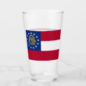 ジョージア州旗を持つ愛国的なガラス杯 タンブラーグラス (正面)