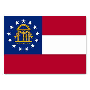 ジョージア州旗を持つ愛国的なテーブルカード テーブルナンバー