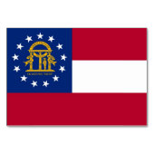 ジョージア州旗を持つ愛国的なテーブルカード テーブルナンバー (裏面)