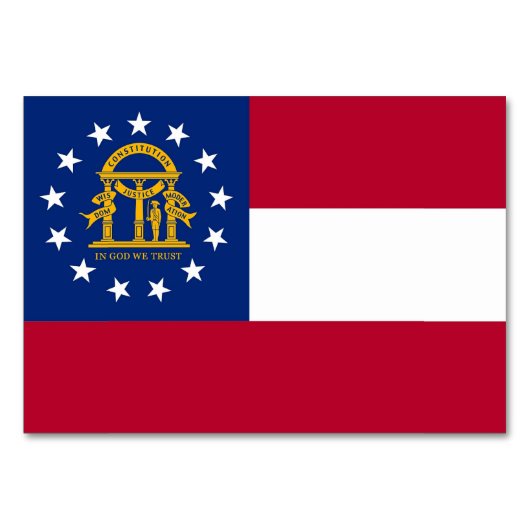 ジョージア州旗を持つ愛国的なテーブルカード テーブルナンバー (裏面)