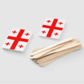 ジョージア州旗を持つ愛国的なハンドファンのセット ハンドファン (組立なし)