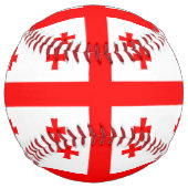 ジョージア州旗を持つ愛国的ソフトボール ソフトボール (裏面)