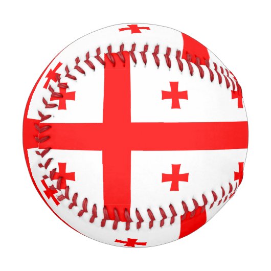 ジョージア州旗を持つ愛国野球 野球ボール (正面左)