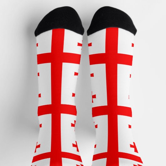 ジョージア州旗を持つ男性クルー用ソックス ソックス (上部)