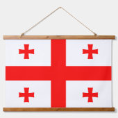 ジョージア州旗を掲げたウォールタペストリー 吊り下げ型タペストリー (正面)