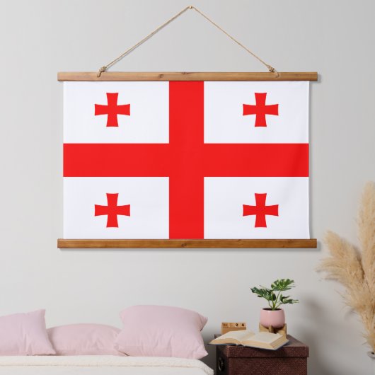 ジョージア州旗を掲げたウォールタペストリー 吊り下げ型タペストリー (寝室)