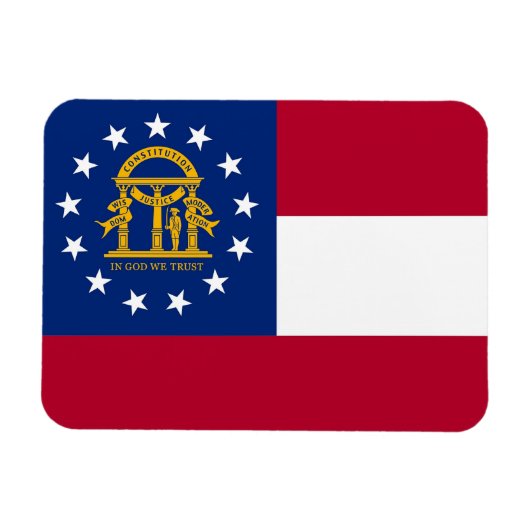 ジョージア州旗を掲げた愛国的なフレキシブル磁石 マグネット (横)