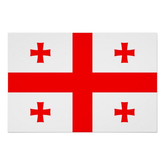 ジョージア州旗を掲げた愛国的な壁のポスター ポスター (正面)