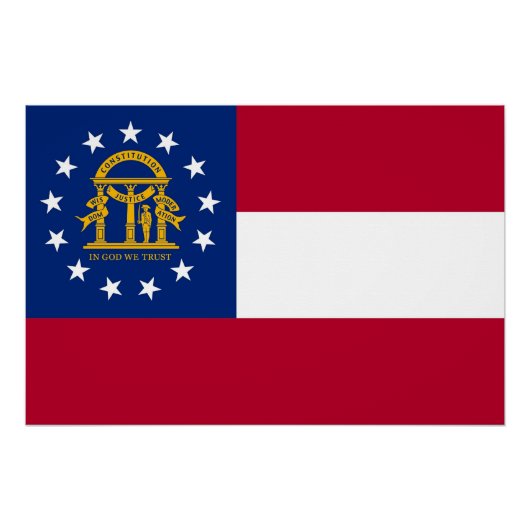 ジョージア州旗を掲げた愛国的な壁のポスター ポスター (正面)