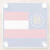 ジョージア州旗デザインデコール ガラスコースター (裏面)