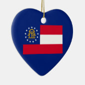 ジョージア州旗デザインデコール セラミックオーナメント (右)