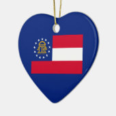 ジョージア州旗デザインデコール セラミックオーナメント (左)