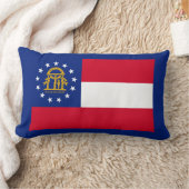 ジョージア州旗デザインデコール ランバークッション (ブランケット)