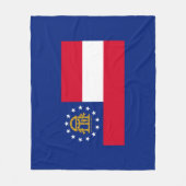 ジョージア州旗デザイン フリースブランケット (正面)