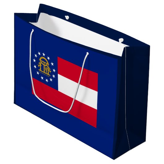 ジョージア州旗デザイン ラージペーパーバッグ (正面アングル)