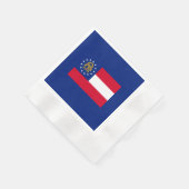 ジョージア州旗デザイン 縁ありカクテルナプキン (角)