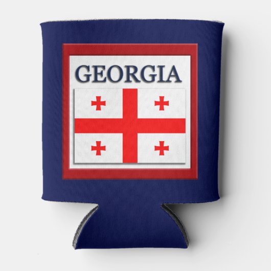 ジョージア州旗デザイン 缶クーラー (正面)