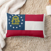 ジョージア州旗プリント愛国心 ランバークッション (ブランケット)