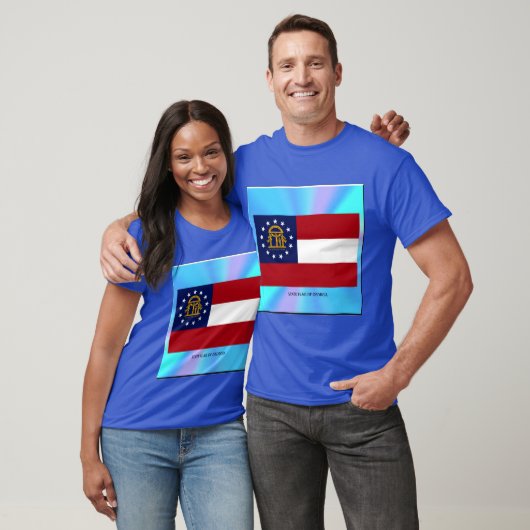 ジョージア州旗ユニセックス Tシャツ (ユニセックス)