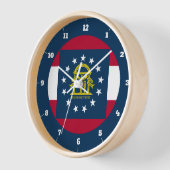 ジョージア州旗ラペルピン 壁時計 (傾斜)