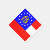 ジョージア州旗紙パーティーナプキンス スタンダードカクテルナプキン (角)