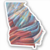 ジョージア州旗絵を描のステッカー シール (正面)