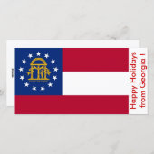 ジョージア州旗、アメリカからのハッピーホリデー シーズンカード (正面/裏面)