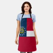 ジョージア州旗 エプロン (着用した状態)