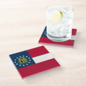 ジョージア州旗 ガラスコースター (アングル)