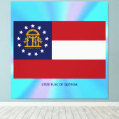 ジョージア州旗 キャンバスプリント (インサイチュ (ウッドフロア))
